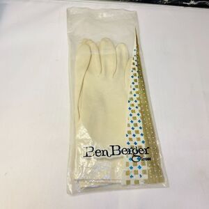 #4861 Vintage Ben Berger beige womens gloves size M Easter